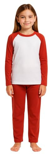 A2Z 4 Kids Girls Boys Pyjama Set Long Sleeve Loungewear Nightwear Suit Red