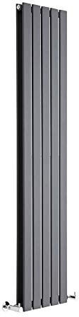 Milano Alpha Anthracite Vertical Double Flat Panel Radiator - 1600mm x 350mm