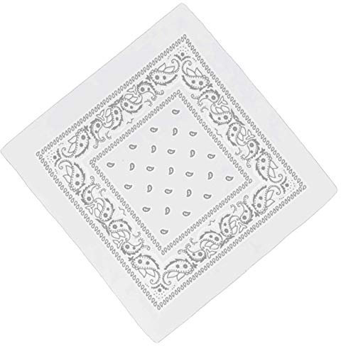 Unbekannt Bandana Kopftuch Halstuch Nickituch Biker Tuch Motorad Tuch verschied. Farben Paisley Muster, Weiß, ...