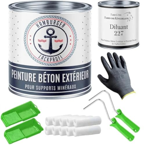 Peinture béton extérieur satiné vieux rose RAL 3014 Rose peinture sol résine sol revêtement béton façade (20 L) Hamburger Lack-Profi