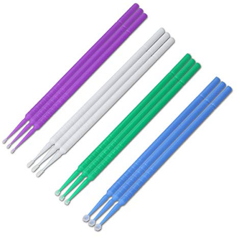 kwmobile Lacktupfer Set mit 4 Kopfgrößen - von 1,0mm bis 2,5mm - 12x Lackstift Pinsel zum Ausbessern von Auto Lack Schäden - Lackpinsel Tupfer