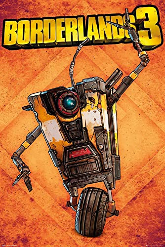 empireposter Borderlands 3 - Claptrap - Game Videospiel - Poster Plakat Druck - Grösse 61x91,5 cm + 2 St Posterleisten Kunststoff 62 cm transparent
