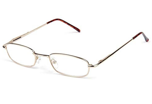 elegante Lesebrille /-hilfe in gold mit Ansteck-Clip + 2,75 dtp