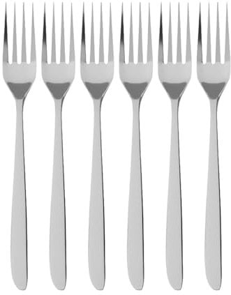 Villeroy & Boch 1264440050 SoftWave Lot de 6 fourchettes de Table et 4 pailles EKM Living en Acier Inoxydable