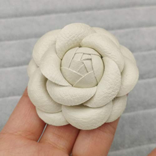 PRAK Broschen & Anstecknadeln Für Damen,Luxus Große Broschen Für Frau Schals Schnalle Pin Stoff Kunst Stoff Blume Brosche Mode Kleidung Schmuck Accessoires Mädchen Geschenke, Elfenbein, Pu