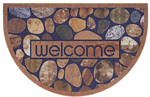Hanse Home Bedruckte Fußmatte beflockt 3D Optik halbrund mit rutschfestem PVC Boden Schmutzfangmatte Schmutzfänger Eingangsteppich In- und Outdoor Verschiedene Motive 45x70 cm, Mehrfarbig