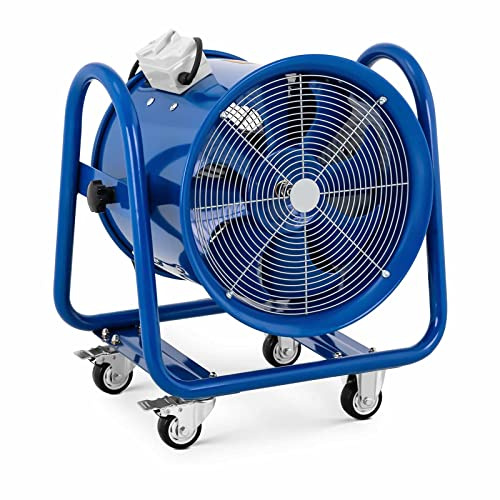 MSW Ventilateur Industriel De Chantier Sur Pied Gros Débit Axial Soufflerie MSW-IB-03 (1 100 W, Débit D'Air De 8 000 m³/h, 2 800 tr/min, Diamètre 400 mm, Sur Roues, Acier, Plastique, Caoutchouc)