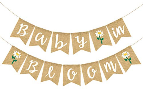 Baby in Bloom Leinen-Banner mit Schwalbenschwanz-, Partyzubeh?r
