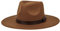 FEOYA Fedora Hut Herren Braun Breit krempe Filzhut Panama Hut Mafia Gangster 1920s Gatsby Kostüm Accessoires