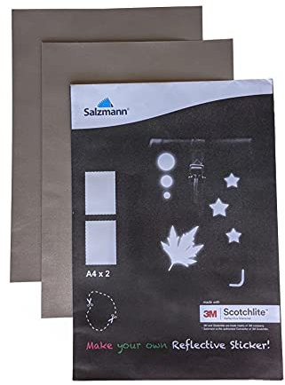 Salzmann Reflektierende Aufkleber - Klebefolie zum Gestalten von reflektierenden Stickern - Hergestellt mit 3M Scotchlite