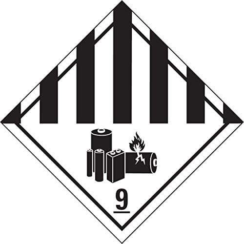 Dreifke® Aufkleber Gefahrzettel, Gefahrgutklasse 9A - Lithiumbatterien Folie selbstklebend 300x300mm