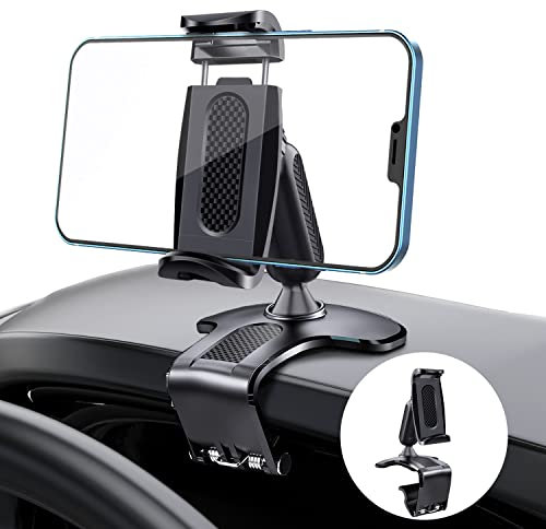 Hoembpn Soporte Móvil Coche para Parabrisas/Salpicadero,Rotación de 360 ° + 180 °,Porta Movil Coche para Teléfonos Móviles de 4-7 Pulgadas y GPS