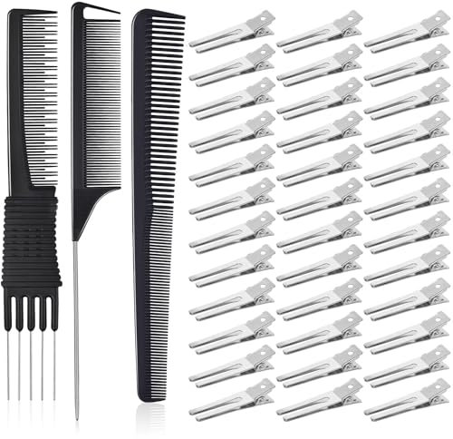 50 x silberfarbene Doppelzinken-Curl-Clips