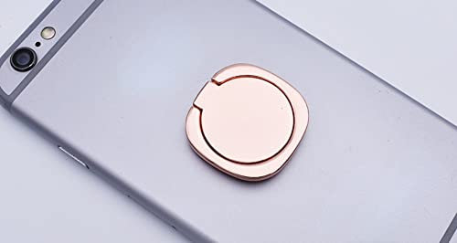 ISKIP Phone Ring Holder, Metal Finger Ring Stand, Universal Cell Phone Rings Grip for iPhone, Samsung and all Smartphones (Rose Gold)