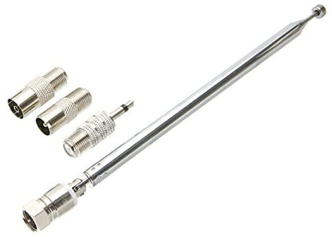 Radio Rod Antenna, New Telescopic Dab Fm Radio Aerial W/3 Adapter Hifi Av Receiver Mini System Uk F Head Turn 3.5Mm
