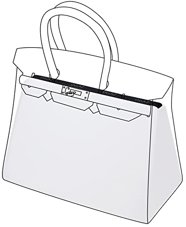 DGAZ Soie Coussin de Sac à Main Pour Sac à Main de Luxe Birkin 25/30/35/40, Organisateur de Sac à Main Soie, Femmes Organisateur de Sac à Main (BK35, Blanc)