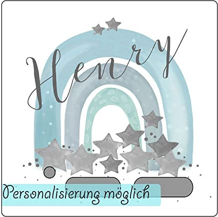 My Sweetheart® Passend für Toniebox Schutzfolie mit Namen Regenbogen blau Tonie Figur Folie selbstklebend personalisiert ABRIEBFEST LED durchscheinend Aufkleber