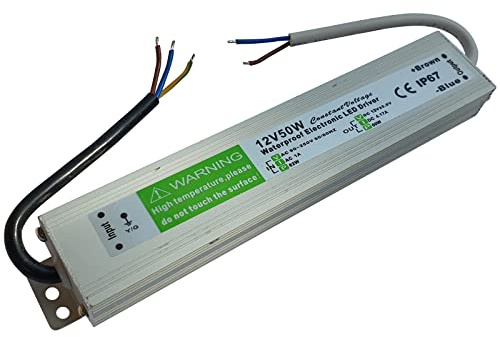 Bloc d'alimentation LED 50 W 230 V AC 12 V DC - Transformateur étanche IP 67 Stripe
