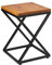 Loftie Schemel aus Holz, Sitzhocker, Hocker, Beistellhocker, Hocker, Fußablage Sitzhocker, Rückenfrei, Keine Montage erforderlich, Industrie-Design, Modern (X-Form 50 cm Höhe, Hellbraun)