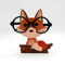 HBSGS Brillenhalter aus Holz, kreativer niedlicher Tier-Brillenhalter, handgefertigt, kreatives Sonnenbrillen-Display für Desktop-Accessoire, Heimbüro-Dekor, Geburtstag（Hund） (Fuchs)