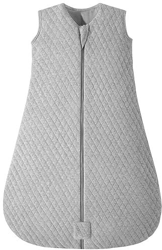 Yoofoss Baby Schlafsack Baumwolle 2.5 TOG Warm Baby Winterschlafsack Weich Babyschlafsack Neugeborene im 0-6 Monaten Perfekte für Winter Grau