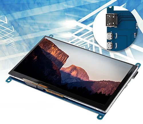 FOLOSAFENAR 7 Inch LCD Capacitive Touchscreen HDMI Monitor for Pi, with Ultra HD 1024x600 Resolution, Compatible with System