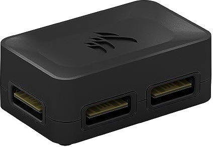 Corsair iCUE LINK 4-Way Signal Splitter - For Custom Cooling Setups - Magnetic Attachment - Requires iCUE LINK System Hub (Sold Separately) - Black