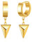 INFINIONLY Herren Edelstahl Ohrringe Creolen Kreative Pfeil Ohrstecker für Dame Teenager Schlichte Mode Dreieckige Pfeil Ohrhänger Fashion Ohrringe, Gold