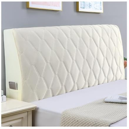 Strecken Bett Kopfteil Abdeckung Für Full Twin Queen King Bett Kopf Bett Kopf Rückenlehne Staubdichte Bezug Bett Zurück Schutz Verdickt All-Inclusive Kopfteil Husse ( Color : Beige , Size : 150x65cm )
