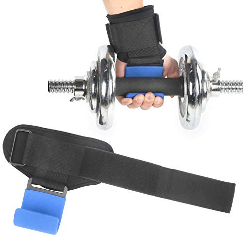 Hapivida 1Pcs Grips Power Hook Gancio per Sollevamento Pesi Antiscivolo per Bodybuilding, Allenamento della Forza, Stacchi, Trazioni del Mento Ed Esercizi(Blu)