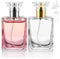 Bohoray 2Pcs 50ml Empty Glass Perfume Atomiser, 2 Colors Clear Glass Atomiser Spray Bottles, Refillable Spray Perfume Bottles Fine Mist Cosmetic Container for Travel