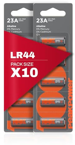 100PP Specialty MN21 Batteria alcalina 12 V, confezione da 10 (A23 / 23A / V23GA / LRV08 / 8LR932) progettata per l'uso in telecomandi campanelli wireless e sistemi di si