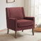 COLAMY Sessel Moderner Ohrensessel für das Wohnzimmer, gepolsterter Stoff-Akzent-Fauteuil, Einzelsessel mit Lounge-Sitz und Holzbeinen für Schlafzimmer/Büro/Leseecken (Rot)