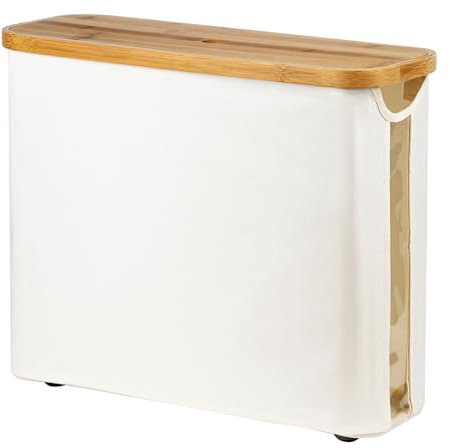 Panier à Papier Toilette en Bambou - Organisateur de Salle de Bain Avec Couvercle, Grand Support pour 9 Méga Rouleaux