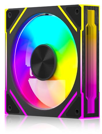 Jungle Leopard Star Stone V2 ARGB Ventilateur de châssis d'ordinateur (Black, Reverse Flow)