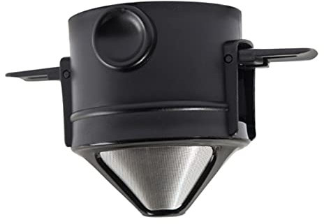 CRILSTYLEO 1Stk Kaffeefilter kaffefilter coffee filter Kaffeetropfer wiederverwendbares Kaffeesieb Kaffeemaschinen Kaffeesieb aus Edelstahl Kaffeesatztropfer ABS-Harz und Edelstahl 304 Black