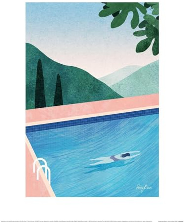 Henry Rivers Pool-Aufdruck Swimming Pool II, 50 x 40 cm, Blau / Grün, blau / grün, 50cm x 40cm