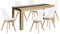 FURNITABLE Esstisch mit 6 Stühlen Esszimmergruppe, 6er Set Esszimmerstühle und 160CM Rechteckig Holztisch Essgruppe für Wohnzimmer Küche Büro (Eiche-Schwarz Tisch+6 Weiß Stühle)