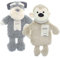 Hot Water Bottle with Cover 1 Litre - Pack of 2 - Faux Fur Fleece Cover Durable Winter Warm - Adults and Kids Animal Fleece Novelty Hot Water Bottle - Monkey Dog