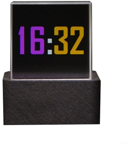 HOHOVYVY Wecker，Mini 3D Hologramm Cube Display ，Kreatives Geschenk Desktop-Display，Intelligente holographische 3D-Wetteruhr: Echtzeit-Anzeige & individuelle GIF-Dekoration!(Black)