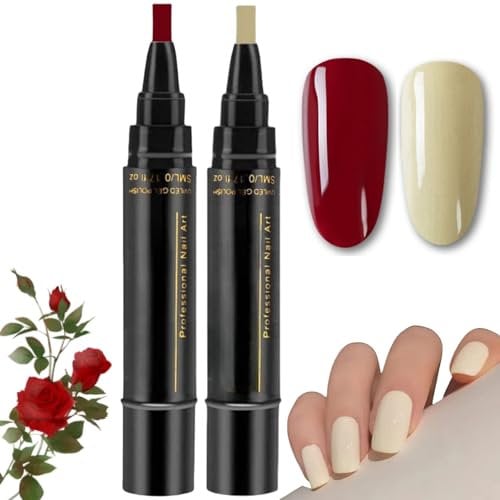 2 Colors 3 in 1 UV Gel Nail Polish Pen - One Step LED Art Graffiti Painting Tool (25&35)