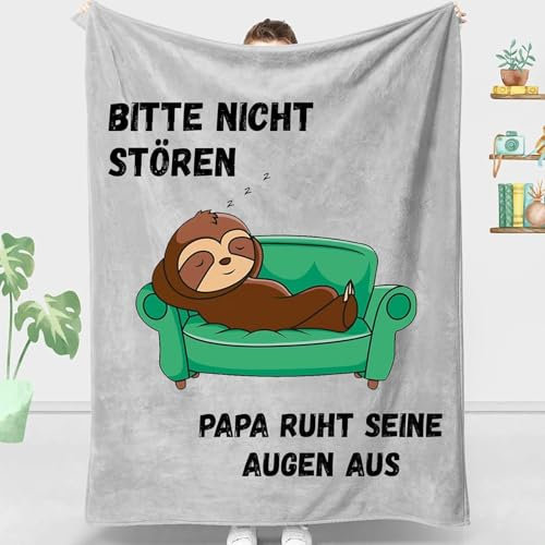 HYDDHQ Geschenke für Papa, Lustige Faultier Decke Geschenk Papa zum Geburtstag, Bester Papa Geschenke, Weihnachten Vatertag Geburtstag Geschenk Für Papa