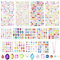 1886 Stück Glitzersteine Selbstklebend, Bunt Acryl Strasssteine Selbstklebend, Glitzersteine zum Basteln Kinder, Verschiedene Formen Glitzer Sticker Basteln für Fotorahmen, Bastelsachen