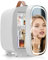 Enventor Mini Fridge 4L/ 6 Can, Skincare Fridge With Dimmable LED Light Mirror, AC+12V DC Power Cooler & Warmer for Bedrooms, Home, Car/Cosmetics, Skin Care and Food, White