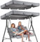 Audasi Ersatzdach für Hollywoodschaukel 3 Sitzer, Hollywoodschaukel Dachbezug 195 * 125cm Wetterbeständig Sonnendach für Gartenschaukel Bezug Dach für hollywoodschaukel/Hängematte Swing Canopy