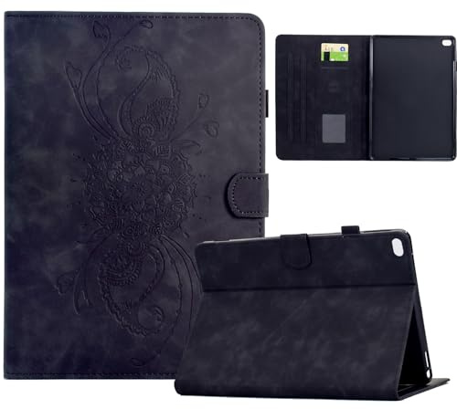Hülle Kompatibel mit iPad mini 5. 4. 3. 2. 1 7.9 Zoll mit Pencil Halter, Smart Cover aus PU-Leder mit Standfunktion, Magnetverschluss (Schwarz)