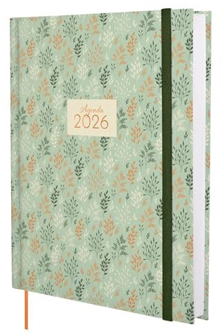 Finocam - Kalender 2026, 1 Tag pro Seite, Januar - Dezember (12 Monate), Jahresplaner 2026, gebunden, Hardcover, gepolstert, Berlin, Weizen, Spanisch