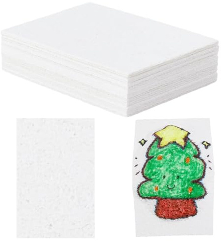 DICOSMETIC Lot de 20 feuilles de papier de texture en mousse de coton pour peinture à effet 3D rectangulaire - 11 x 7 cm