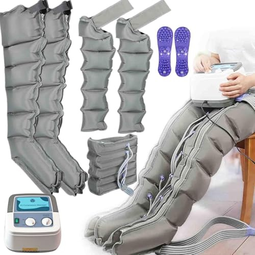 6-Cavity Leg Massager Air Compression, Super Quiet Compressor, Full Body Lymphatic Drainage Massager, Lymphatic Drainage Massager for Legs, Feet, Arms, Blood Circulation, Fatigue Relief (6 Cavity