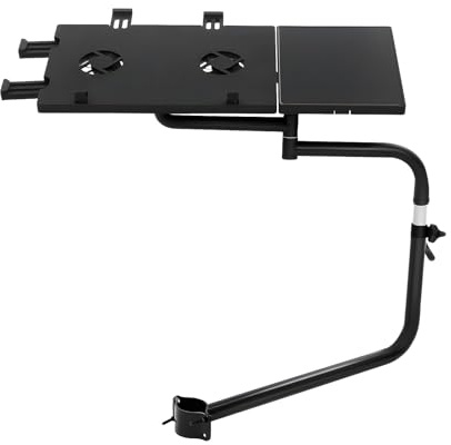 juunyeer Keyboard Stand with Fan, Laptop Holder Keyboard Mouse Pad Chair Arm Extension Computer Desk Clamps Stem Support Ergonomic Stand, 360°Adjustable 2000rpm for USB Fan, Elbow Wrist ABS, Black